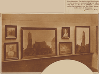 99325 Afbeelding van enkele schilderijen van de op 24 juli overleden kunstenaar G.W.P. van Dokkum tijdens de ...